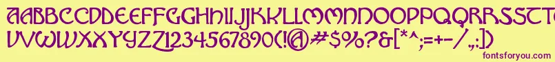 Hadley ffy Font – Purple Fonts on Yellow Background
