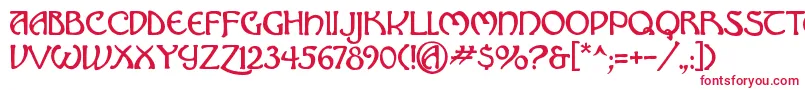 Hadley ffy Font – Red Fonts on White Background