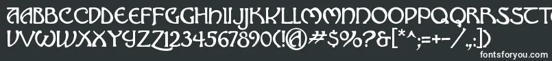 フォントHadley ffy – 黒い背景に白い文字