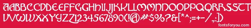 Hadley ffy Font – White Fonts on Red Background