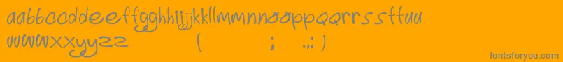 Fonte SimplyDeliciousFont3 – fontes cinzas em um fundo laranja