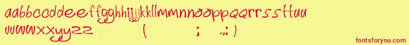 SimplyDeliciousFont3 Font – Red Fonts on Yellow Background
