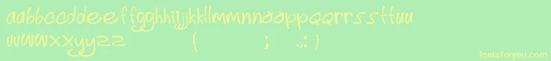 フォントSimplyDeliciousFont3 – 黄色の文字が緑の背景にあります