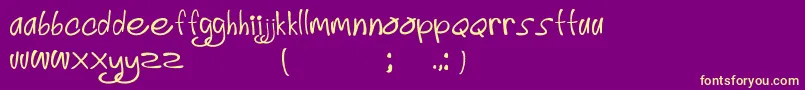 Fonte SimplyDeliciousFont3 – fontes amarelas em um fundo roxo