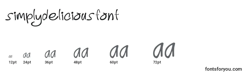 SimplyDeliciousFont3 Font Sizes