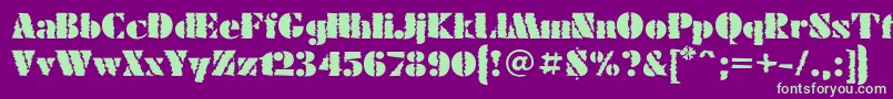 FuturaeugeniacWinter60 Font – Green Fonts on Purple Background