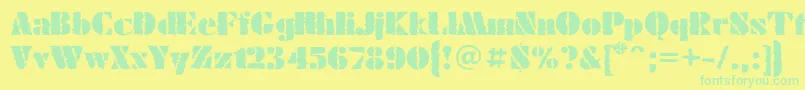 FuturaeugeniacWinter60 Font – Green Fonts on Yellow Background