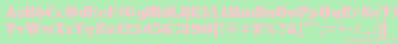 フォントFuturaeugeniacWinter60 – 緑の背景にピンクのフォント