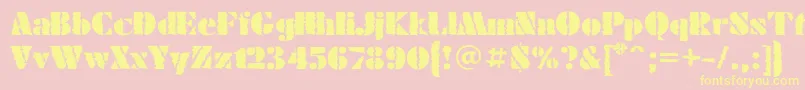 FuturaeugeniacWinter60 Font – Yellow Fonts on Pink Background