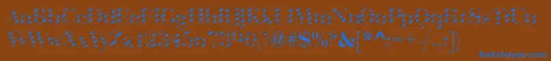 AbctechBodoniStriped Font – Blue Fonts on Brown Background