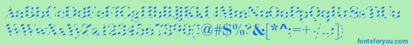 AbctechBodoniStriped Font – Blue Fonts on Green Background