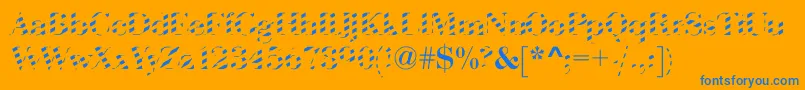 AbctechBodoniStriped Font – Blue Fonts on Orange Background