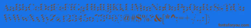AbctechBodoniStriped Font – Brown Fonts on Blue Background
