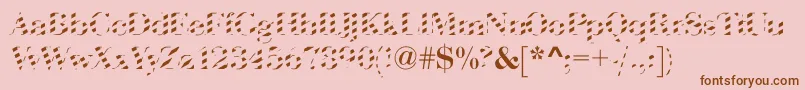 AbctechBodoniStriped Font – Brown Fonts on Pink Background