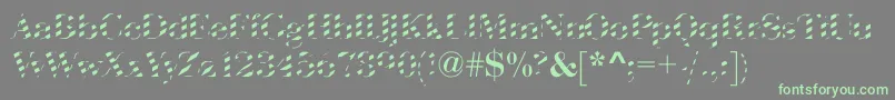 AbctechBodoniStriped Font – Green Fonts on Gray Background