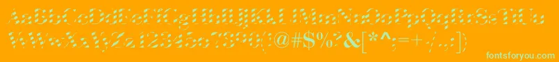 AbctechBodoniStriped Font – Green Fonts on Orange Background