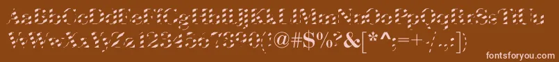 AbctechBodoniStriped Font – Pink Fonts on Brown Background