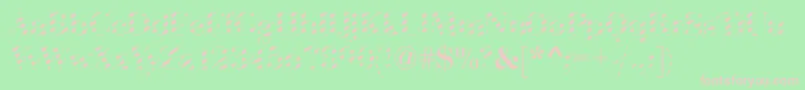 AbctechBodoniStriped Font – Pink Fonts on Green Background