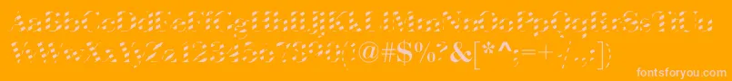 AbctechBodoniStriped Font – Pink Fonts on Orange Background