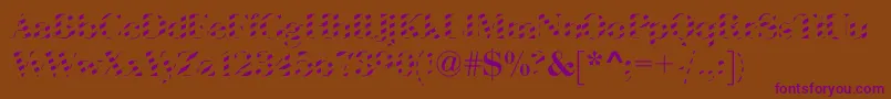 AbctechBodoniStriped Font – Purple Fonts on Brown Background