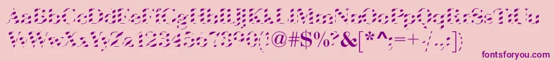 AbctechBodoniStriped Font – Purple Fonts on Pink Background