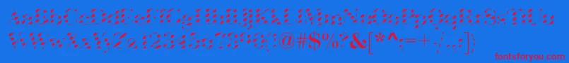 Шрифт AbctechBodoniStriped – красные шрифты на синем фоне