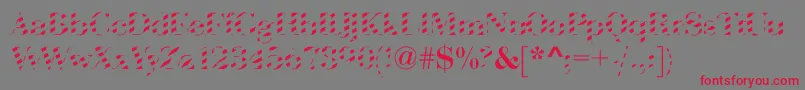 AbctechBodoniStriped Font – Red Fonts on Gray Background