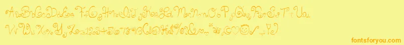 Skirtgirl Font – Orange Fonts on Yellow Background