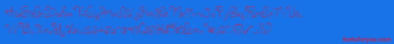 Skirtgirl-Schriftart – Rote Schriften auf blauem Hintergrund