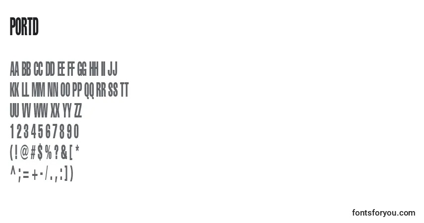 Portdフォント–アルファベット、数字、特殊文字