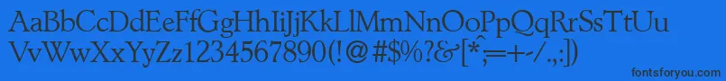 L890RomanRegular Font – Black Fonts on Blue Background