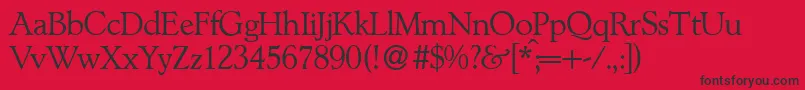 L890RomanRegular Font – Black Fonts on Red Background