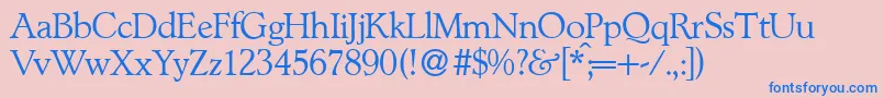 L890RomanRegular Font – Blue Fonts on Pink Background
