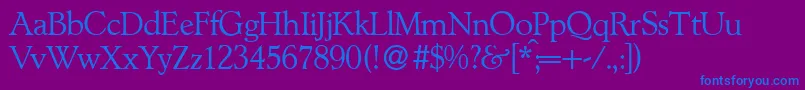 L890RomanRegular Font – Blue Fonts on Purple Background