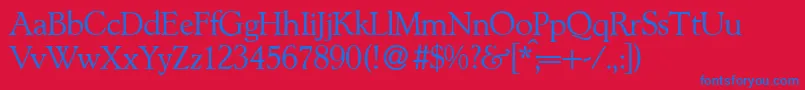 L890RomanRegular Font – Blue Fonts on Red Background