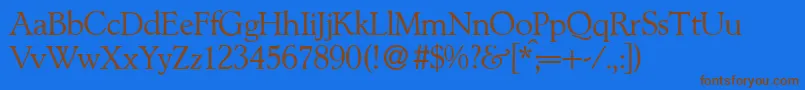 Шрифт L890RomanRegular – коричневые шрифты на синем фоне