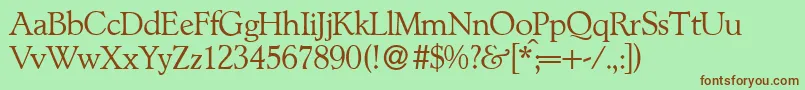 L890RomanRegular Font – Brown Fonts on Green Background