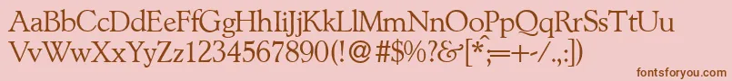 L890RomanRegular Font – Brown Fonts on Pink Background