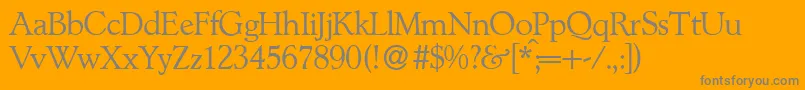 L890RomanRegular Font – Gray Fonts on Orange Background