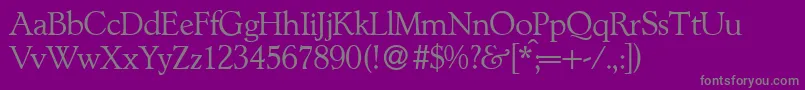 L890RomanRegular Font – Gray Fonts on Purple Background