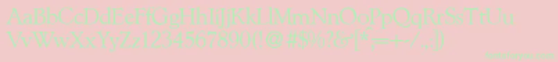L890RomanRegular Font – Green Fonts on Pink Background