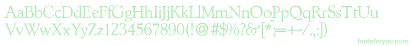 L890RomanRegular Font – Green Fonts on White Background