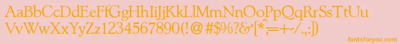 L890RomanRegular Font – Orange Fonts on Pink Background
