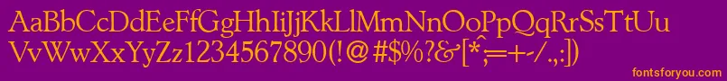 L890RomanRegular Font – Orange Fonts on Purple Background