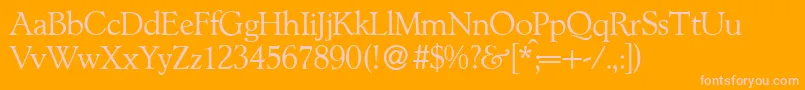 L890RomanRegular Font – Pink Fonts on Orange Background