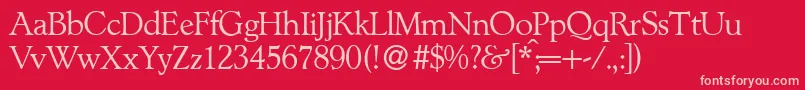 L890RomanRegular Font – Pink Fonts on Red Background