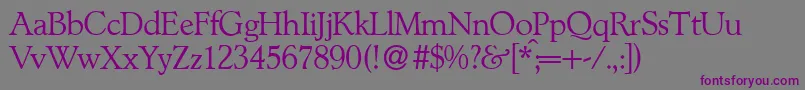 L890RomanRegular Font – Purple Fonts on Gray Background
