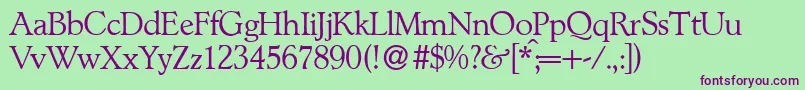 L890RomanRegular Font – Purple Fonts on Green Background