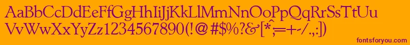 L890RomanRegular Font – Purple Fonts on Orange Background