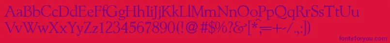L890RomanRegular Font – Purple Fonts on Red Background